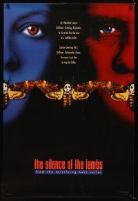 6x654 SILENCE OF THE LAMBS style C teaser 1sh '90 Foster & Hopkins both w/ moths over mouths!