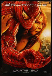 6x677 SPIDER-MAN 2 teaser DS 1sh '04 cool image of Tobey Maguire & Kirsten Dunst, sacrifice!
