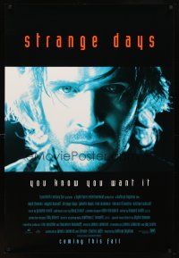 6x692 STRANGE DAYS blue style advance 1sh '95 close-up of Ralph Fiennes, you know you want it!