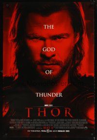 6x724 THOR advance DS 1sh '11 cool image of Chris Hemsworth in the title role!