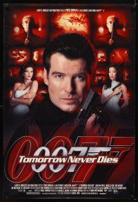6x731 TOMORROW NEVER DIES DS 1sh '97 Pierce Brosnan as Bond, Michelle Yeoh, sexy Teri Hatcher!