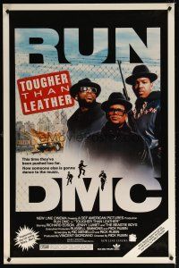 6x738 TOUGHER THAN LEATHER 1sh '88 great image of Run DMC, Darryl McDaniels, Jam Master Jay!