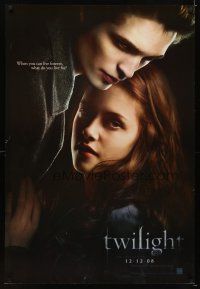 6x750 TWILIGHT teaser DS 1sh '09 close up of Kristen Stewart & vampire Robert Pattinson!