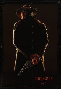 6x756 UNFORGIVEN dated teaser 1sh '92 classic image of gunslinger Clint Eastwood w/his back turned!
