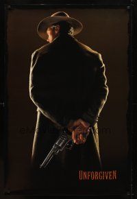 6x758 UNFORGIVEN undated teaser 1sh '92 classic image of gunslinger Clint Eastwood w/back turned!