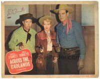 6t234 ACROSS THE BADLANDS signed LC #2 '50 by Smiley Burnette, with Durango Kid Charles Starrett!