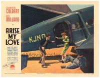 6t237 ARISE MY LOVE signed LC '40 by Billy Wilder, c/u of Claudette Colbert & Ray Milland by plane!