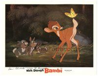 6t238 BAMBI signed LC R66 by Sam Edwards, who was the voice of Thumper, cute Disney cartoon scene!