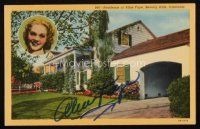6t165 ALICE FAYE signed postcard '70s can framed & display with repro still!