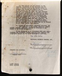 6t041 DOUGLAS SIRK signed contract '59 Universal settling what they owed him from 1957!
