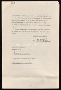 6t043 INGRID THULIN signed contract '65 signing to make Return from the Ashes for $40,000!