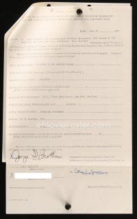 6t072 JOYCE BROTHERS signed contract '75 getting $337.50 for interview on Salute to Daytime Dramas!