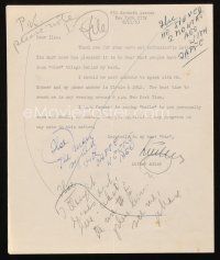 6t018 LUTHER ADLER signed letter '52 to Ilsa, thanking her and saying he wants to meet Paul Kohner!