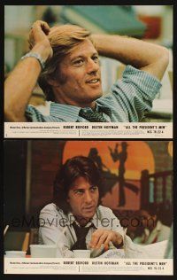 6w743 ALL THE PRESIDENT'S MEN 2 color CanUS 11x14 stills '76 Robert Redford & Dustin Hoffman!