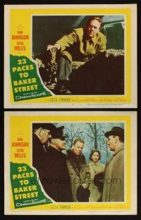 6w734 23 PACES TO BAKER STREET 2 LCs '56 images of Van Johnson, pretty Vera Miles!