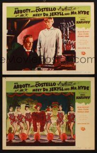 6w737 ABBOTT & COSTELLO MEET DR. JEKYLL & MR. HYDE 2 LCs '53 Boris Karloff, sexy dancing girls!