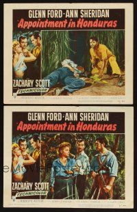 6w745 APPOINTMENT IN HONDURAS 2 LCs '53 Jacques Tourneur, sexy Ann Sheridan & Glenn Ford!