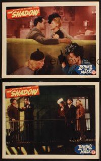 6w552 BEHIND THE MASK 3 LCs '46 Kane Richmond as The Shadow, Barbara Reed!