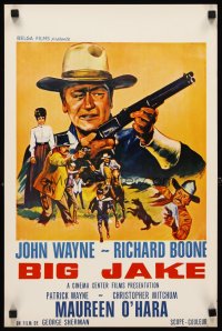 6y678 BIG JAKE Belgian '71 Richard Boone, different art of John Wayne with rifle!