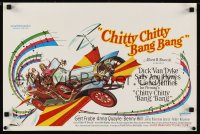 6y690 CHITTY CHITTY BANG BANG Belgian '69 Dick Van Dyke, Sally Ann Howes, art of wild flying car!