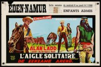 6y700 DRUM BEAT Belgian '60 cool art of Alan Ladd on horseback, directed by Delmer Daves!