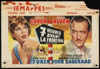 6y717 GUNS OF DARKNESS Belgian '62 art of Leslie Caron & David Niven who can't escape!