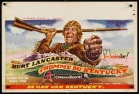 6y735 KENTUCKIAN Belgian '55 different art of star & director Burt Lancaster as frontiersman!