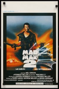 6y745 MAD MAX 2: THE ROAD WARRIOR Belgian '81 art of Mel Gibson returning as Mad Max!
