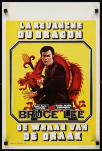 6y769 FURY OF THE DRAGON Belgian '76 art of Bruce Lee as Kato from The Green Hornet!