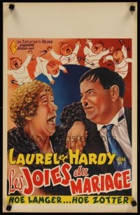 6y795 TWICE TWO Belgian R50s wacky art of Stan Laurel & Oliver Hardy, Hal Roach!