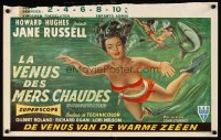 6y796 UNDERWATER Belgian '55 Howard Hughes, different sexy art of skin diver Jane Russell!