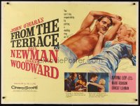 6y184 FROM THE TERRACE British quad '60 Chantrell art of Paul Newman & sexy Joanne Woodward!