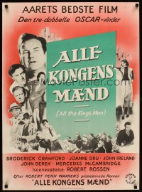 6y559 ALL THE KING'S MEN Danish '50 Louisiana Governor Huey Long bio with Broderick Crawford!
