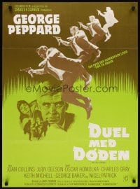 6y591 EXECUTIONER Danish '71 cool image of George Peppard w/gun, Joan Collins!
