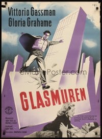 6y597 GLASS WALL Danish '53 sexy Gloria Grahame & Vittorio Gassman in the sin-spots of New York!