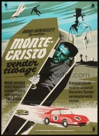 6y620 RETURN OF MONTE CRISTO Danish '69 cool artwork of Paul Barge emerging from coffin!
