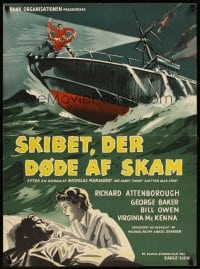 6y622 SHIP THAT DIED OF SHAME Danish '56 Richard Attenborough on ship with a mind of its own!