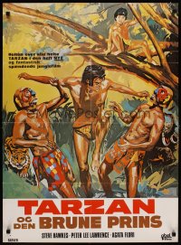 6y634 TARZAN & THE RAINBOW Danish '70s cool different jungle action artwork!