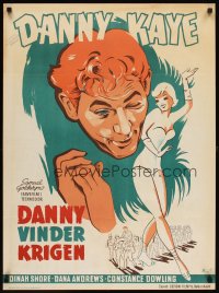 6y646 UP IN ARMS Danish '49 art of funnyman Danny Kaye & sexy Dinah Shore, Goldwyn Girls!