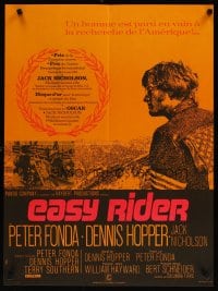 6y221 EASY RIDER French 23x32 R80s Peter Fonda, biker classic directed by Dennis Hopper!