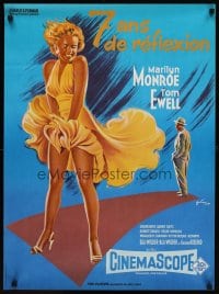 6y227 SEVEN YEAR ITCH French 23x32 R70s best art of Marilyn Monroe's skirt blowing by Grinsson!