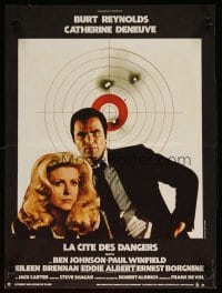 6y236 HUSTLE French 15x21 '76 Robert Aldrich, art of Burt Reynolds & sexy Catherine Deneuve!