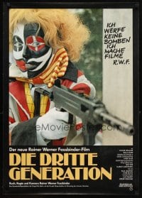 6y068 THIRD GENERATION German '79 Rainer Werner Fassbinder, crazy clown w/machine gun!