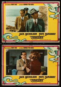 6y390 CHINATOWN set of 9 Italian photobustas '74 Jack Nicholson & Faye Dunaway, Roman Polanski!