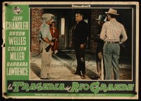 6y416 MAN IN THE SHADOW Italian photobusta '58 Orson Welles & Coleen Miller in lawless land!