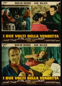 6y420 ONE EYED JACKS set of 6 Italian photobustas R70s images of star & director Marlon Brando!