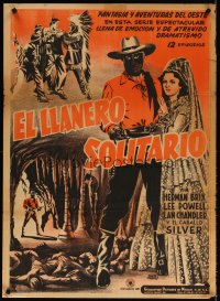 6y030 LONE RANGER Mexican poster '38 great Flores art of masked Lee Powell in Republic serial!