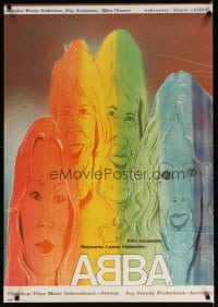 6y279 ABBA: THE MOVIE Polish 27x38 '78 Swedish pop rock, Pagowski art of band members!