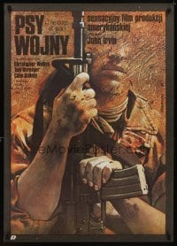 6y297 DOGS OF WAR Polish 27x38 '84 different art of man w/rifle by Walkuski!