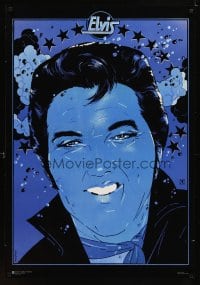 6y298 ELVIS PRESLEY Polish commercial poster '93 cool blue Swierzy art of The King!